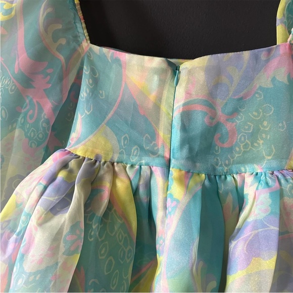 Selkie The Electric Lady Puff Organza Babydoll Mini Dress Size Medium - Picture 12 of 14